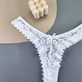 INTIMO SECRETS 3PCS Lace Thongs – Transparent Mid-Waist G-Strings Plus Size