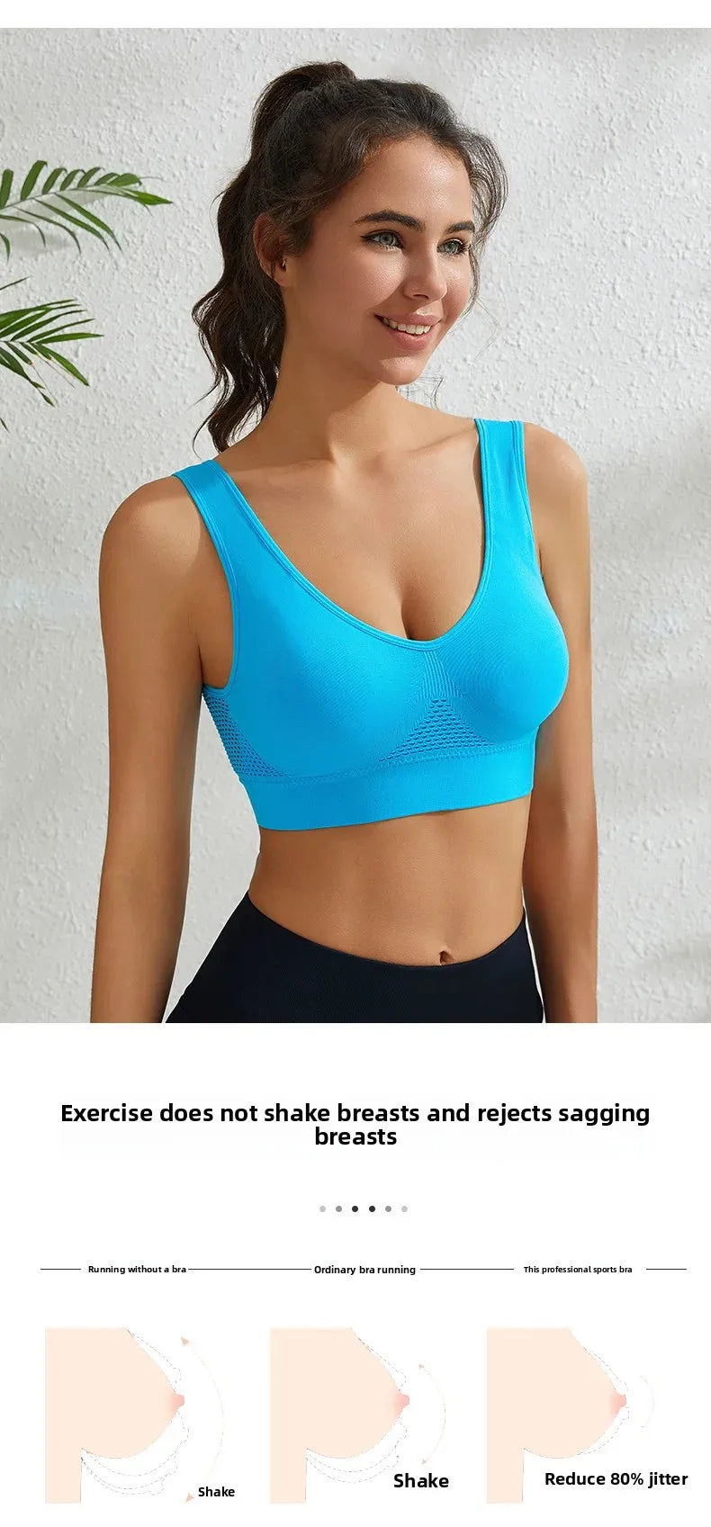 INTIMO SECRETS Women’s Wireless Sports Bra – Breathable Yoga Vest with Removable Pads