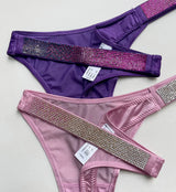 INTIMO SECRETS Rhinestone Thong Panties – Low Waist T-Back (S-XL)