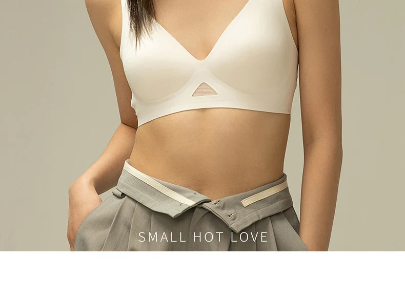 Women Wireless Bra Deep V Hollow Out Underwear Female Seamless Bras Ladies Comfortable 3/4 Cup Brassiere Girls Soft Lingerie New