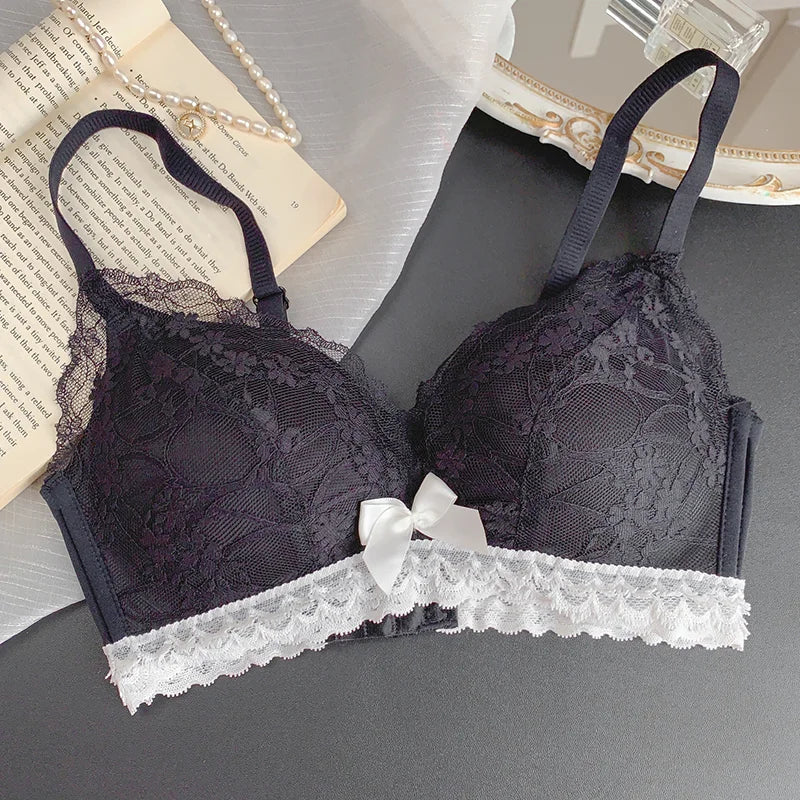 INTIMO SECRETS Japanese Push-Up Bra – Lace Enhancer Wire-Free Lift Bralette