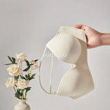 INTIMO SECRETS Women’s Thick Push-Up Bra – AA Cup, Wireless, Cross Strap, Seamless T-Shirt Bra