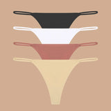INTIMO SECRETS 4-Pack Women’s Seamless Ice Silk Thongs – Low-Waist, Stretchy G-String Panties