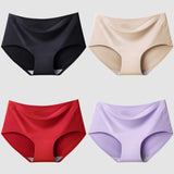 INTIMO SECRETS Plus Size Women’s Panties – Breathable Silk Satin 4PCS