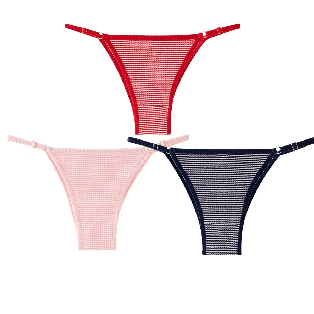 INTIMO SECRETS 3PCS Adjustable Thongs – Seamless Elastic G-String Underwear for Women