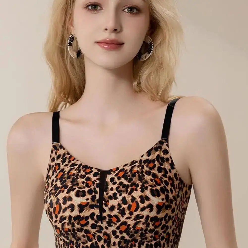 INTIMO SECRETS Leopard Print Wireless Minimizer Bra – Anti-Sag, Large Bust Support
