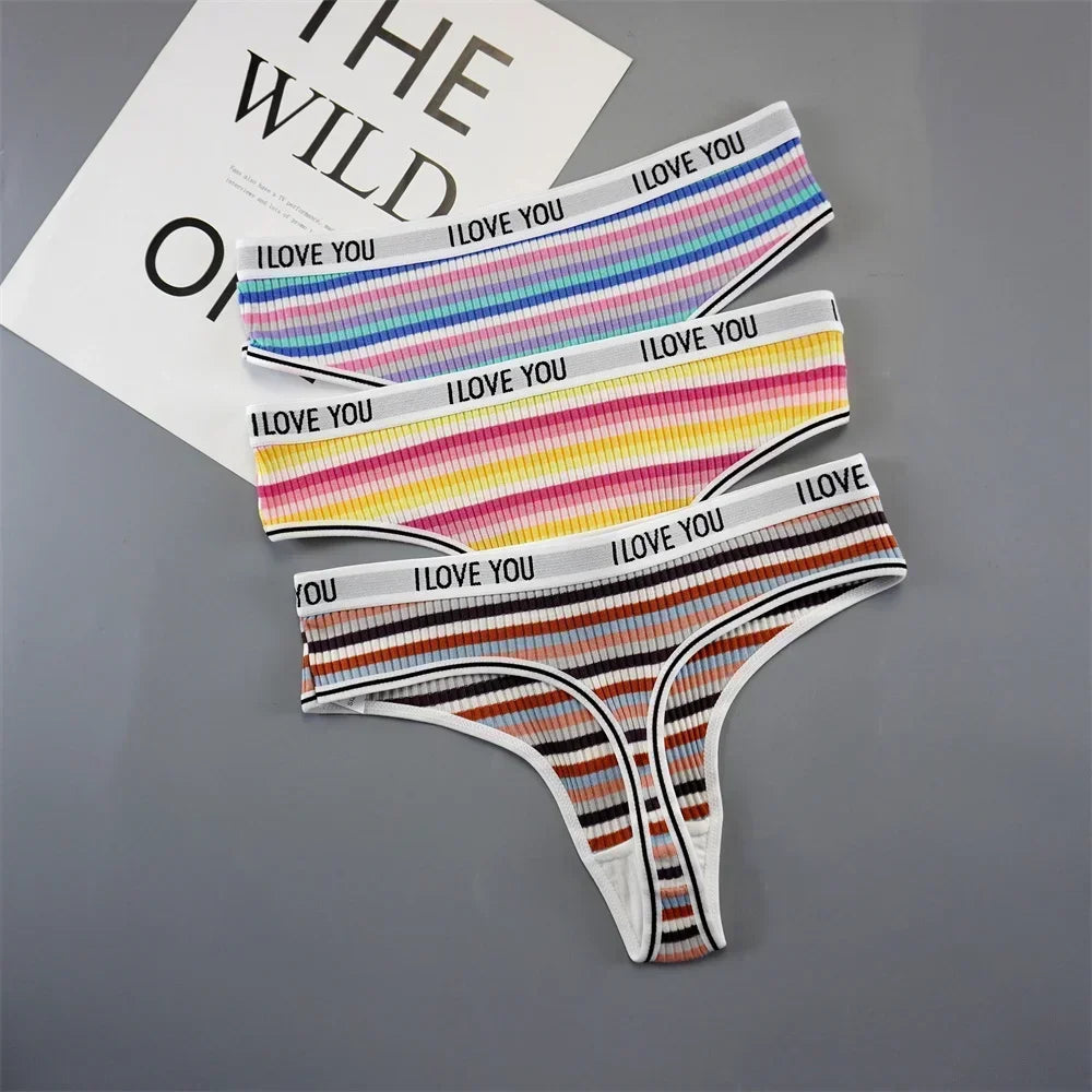 INTIMO SECRETS 3PCS Cotton Thongs – Soft Low-Rise G-String Underwear for Women