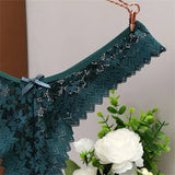 INTIMO SECRETS Mid Waist Sexy Lace Thong – Hollow Out G-String Underwear for Women, Plus Size S/M/L