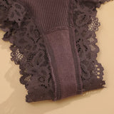 4Pcs/Set Women's Cotton Panties Lace Sexy Brazilian Pants Floral Lace Underwear Trendy Patchwork Briefs  Female Soft Underpants