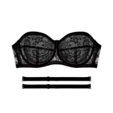 INTIMO SECRETS Women’s Mesh Lace Transparent Bra – Seamless Push-Up Invisible Lingerie for Wedding