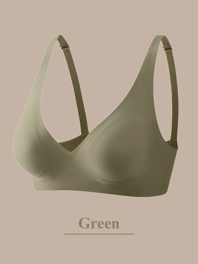 INTIMO SECRETS One-Piece Seamless Wireless Push-Up Bra Deep V Padded Bralette