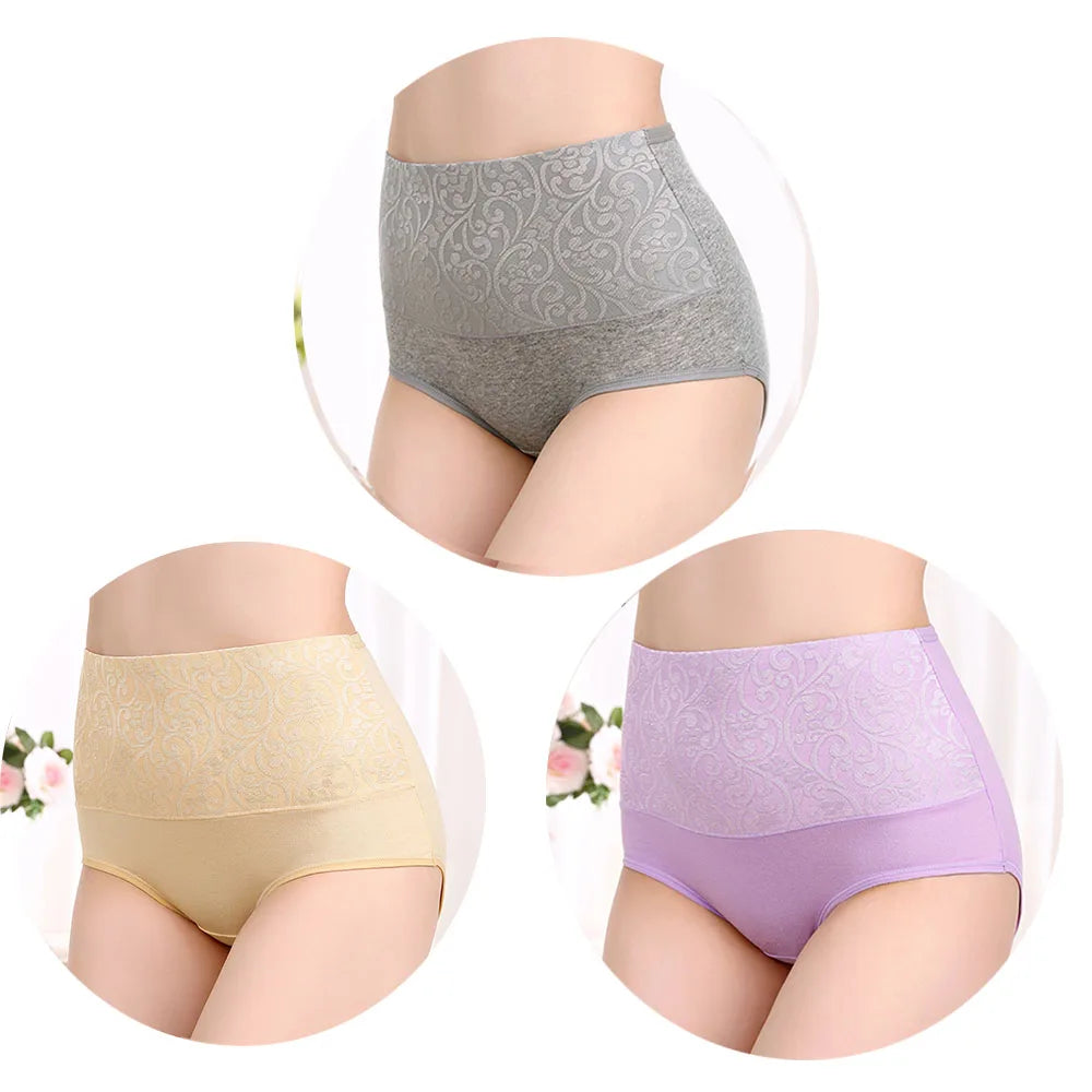 INTIMO SECRETS 3-Pack Women’s High-Waist Cotton Briefs – Breathable & Comfortable