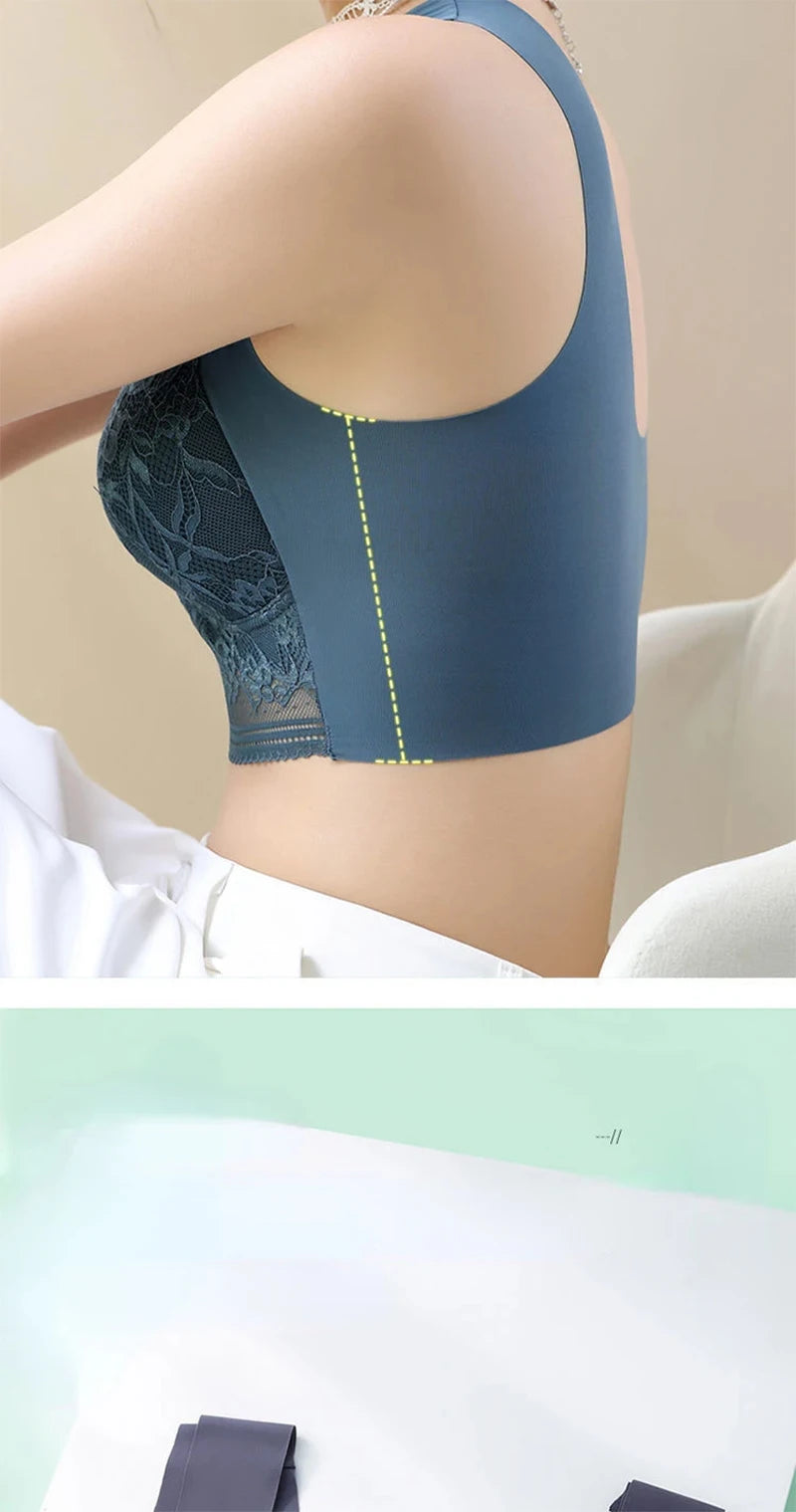 INTIMO SECRETS Wireless Lace Bra – Large Size Summer Bralette for Women