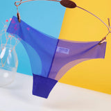Sexy Ice Silk Panties Transparent Women Seamless Thong Underwear Low Waist Mesh G-string Lingerie трусы женские Ropa De Mujer