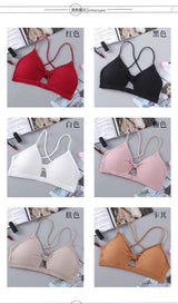 2023 sexy threaded sports yoga bra pure cotton sports bra fitness top bra breathable strap underwear bra pad wrap chest
