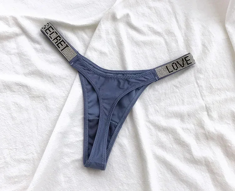 INTIMO SECRETS Sexy Rhinestone Low-Rise Thong for Women