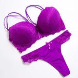 INTIMO SECRETS 2024 Floral Lace Push-Up Bra & Panties Set for Women