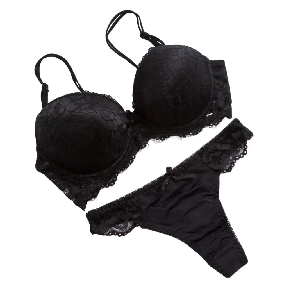 INTIMO SECRETS 2024 Floral Lace Push-Up Bra & Panties Set for Women