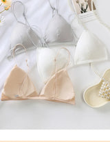 Summer Hit Low Cut Backless Pure Cotton Wrap Chest Bra Women's Sexy Interest Triangle Cup Strapless Underwear Intimate Apparel