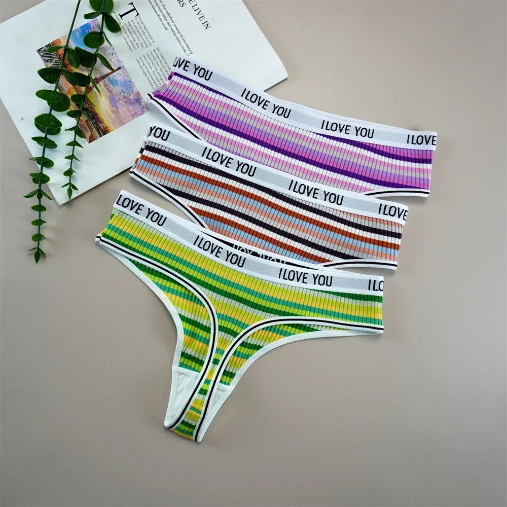 INTIMO SECRETS 3PCS Cotton Thongs – Soft Low-Rise G-String Underwear for Women
