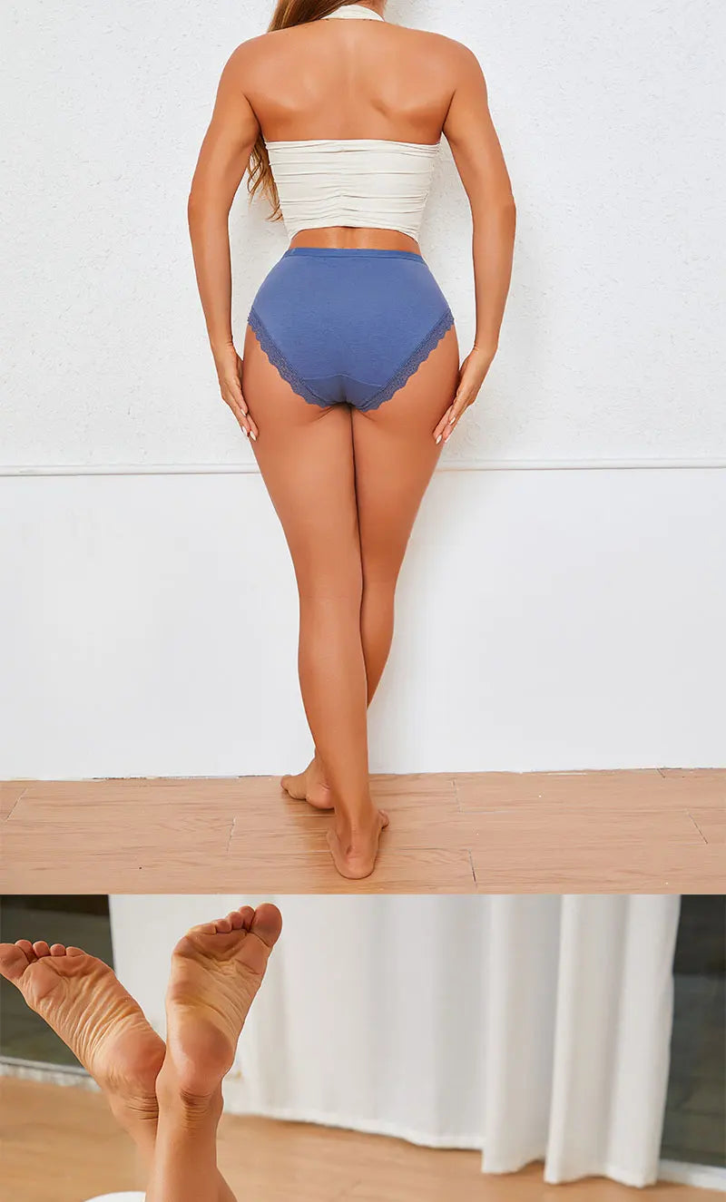 FINETOO 6Pcs Women's Cotton High Waist Panties Underwear Female Large Intimate Lingerie Briefs Woman Underpants Pantys Panties