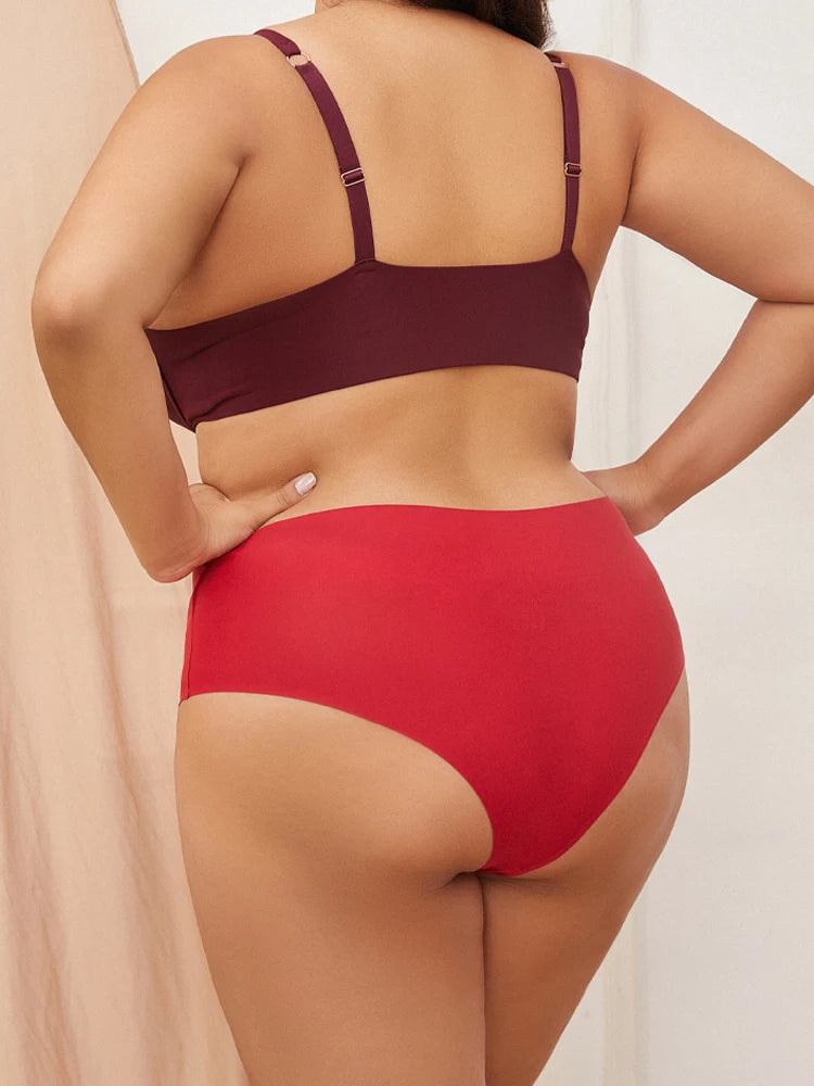 FINETOO 5PCS Women Seamless Plus Size Underwear Sexy High Waist Briefs Female Stretch Comfortable Traceless Lingerie XL-XXXXXL