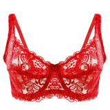Women Sexy Lace Bras Plus Size Push Up Bralette Hollow Out Lingerie Embroidery Bra Brassiere Female Underwired Underwear