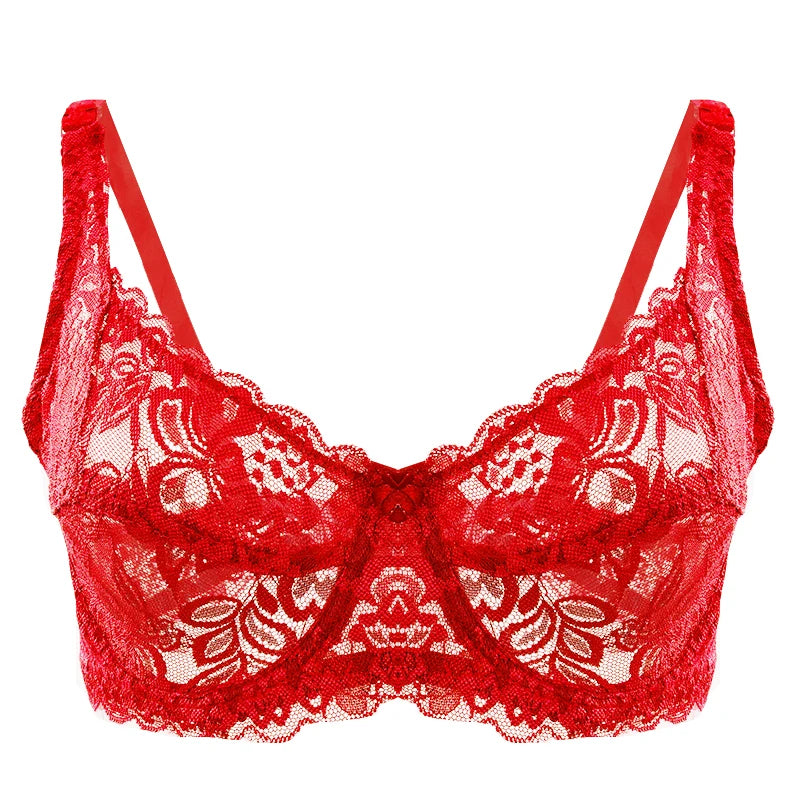 Women Sexy Lace Bras Plus Size Push Up Bralette Hollow Out Lingerie Embroidery Bra Brassiere Female Underwired Underwear