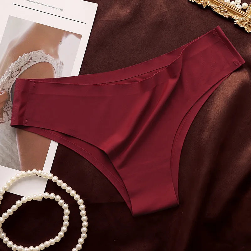 INTIMO SECRETS Seamless Ice Silk Thong – Ultra-Thin Low-Waist Panties for Women