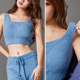 INTIMO SECRETS Winter Warm Fleece Bralette – Padded Thermal Crop Top