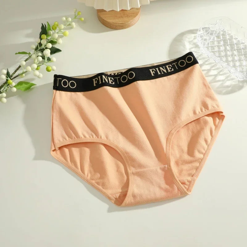 Finetoo 3Pcs Women's Cotton Briefs Women Seamless Plus SizePanties Breathable Underwear Female Low Waist Soft Lingerie S-XXL