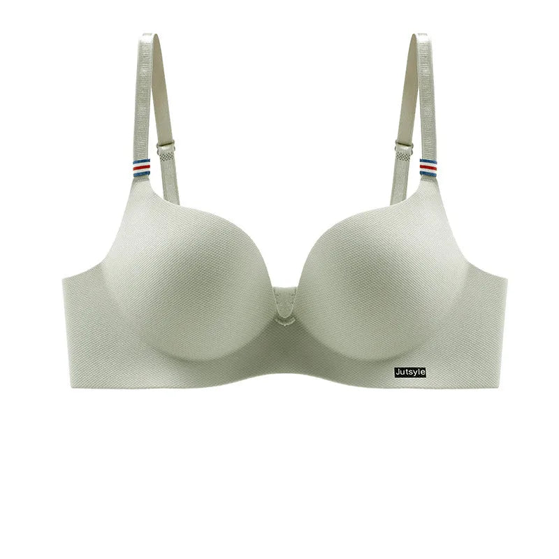 INTIMO SECRETS English Ice Silk Bra Set – Thick Cup, Wire-Free, Gathered Lingerie