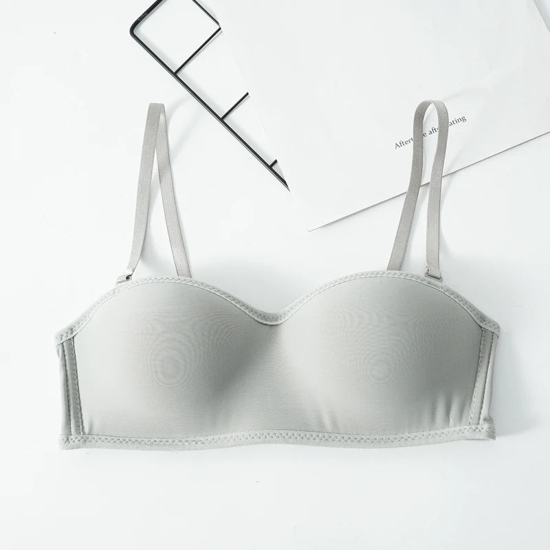 INTIMO SECRETS Women’s Invisible Strapless Bralette – 1/2 Cup Seamless Sexy Bra for Party & Wedding