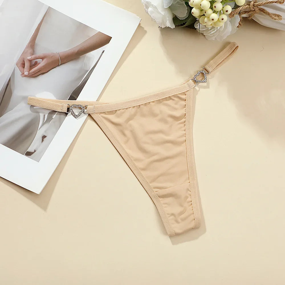INTIMO SECRETS Women’s Low-Rise Heart Decoration G-String Thong
