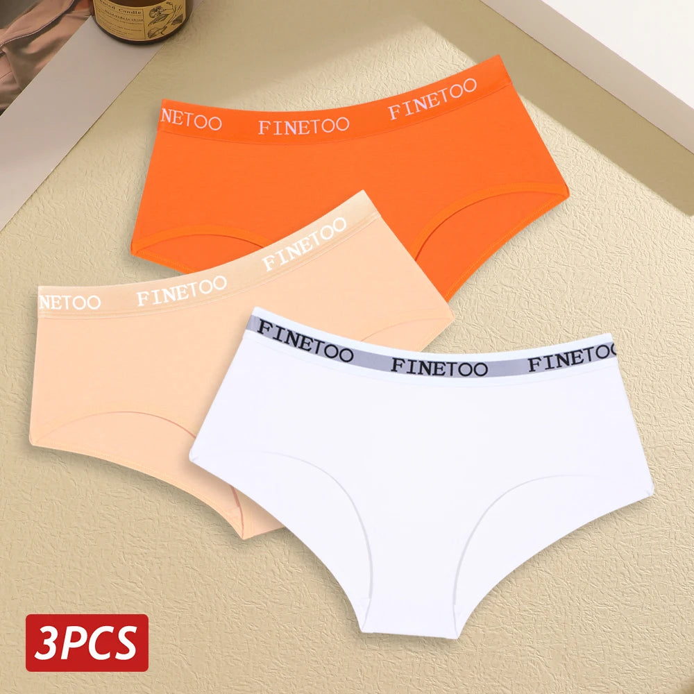 INTIMO SECRETS 3PCS Women’s Cotton Seamless Briefs – Plus Size Low-Waist Panties (S-XXL)