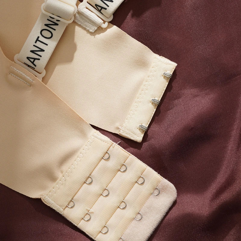 Seamless Letter Print Push Up Bras for Women Without Steel Rings Trendy Underwear Anti-Slip Small Chest Bra Adjustable Straps