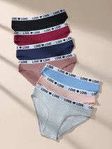 INTIMO SECRETS 7-Pack Women’s Low-Waist Cotton Panties with Letter Waistband