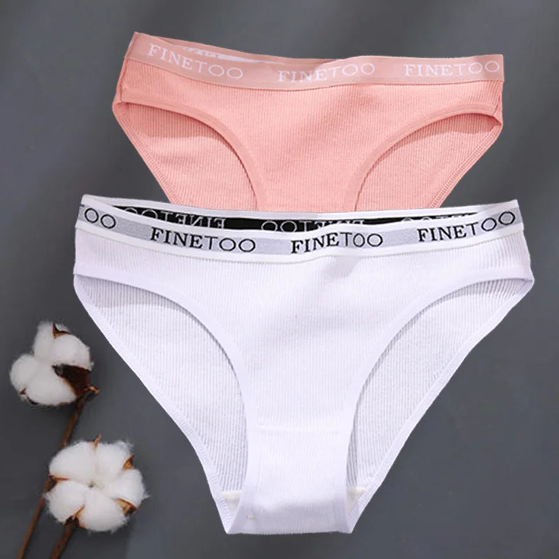 2Pcs/Set M-XXL Cotton Panties for Women Letter Belt Briefs Sexy Low Rise Underwear Ladies Panty Girl Big Size Intimates Lingerie