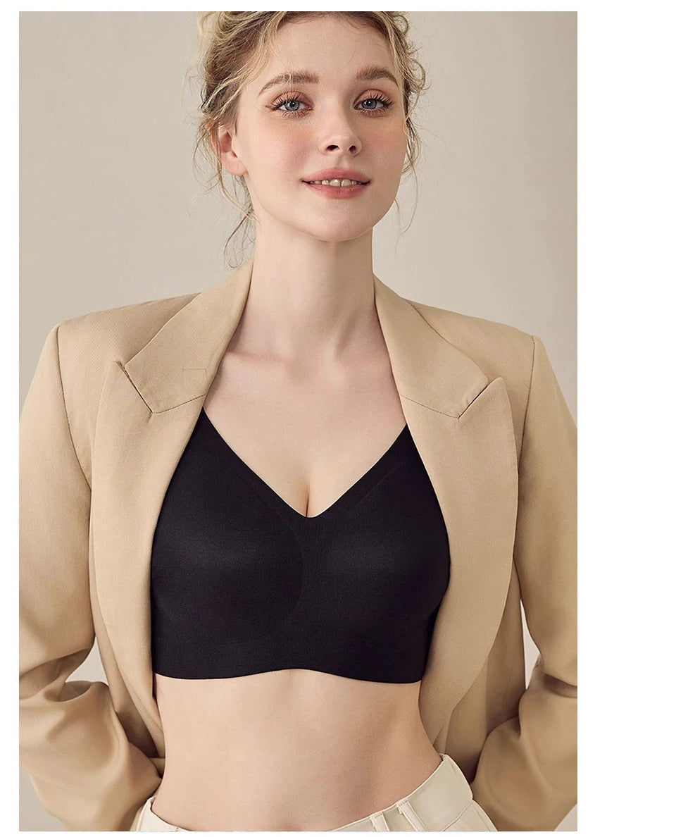 INTIMO SECRETS Plus Size Seamless Push-Up Bra – Wireless Padded Bralette (M-5XL)