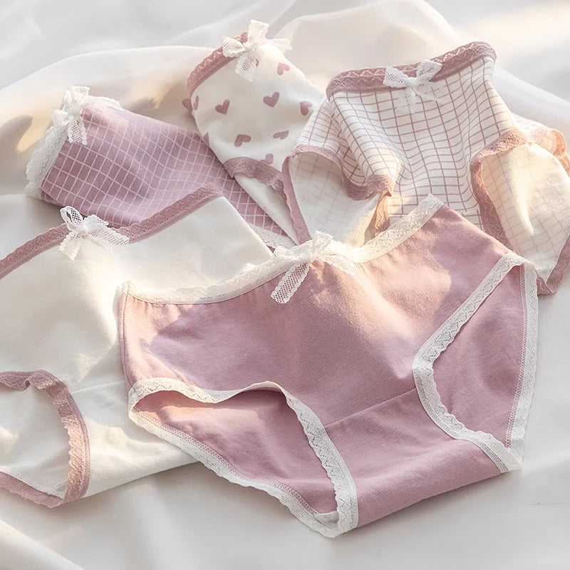 INTIMO SECRETS 5-Pack Cute Love Cotton Panties for Women