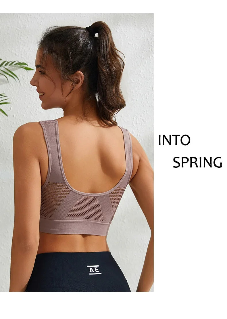 INTIMO SECRETS Women’s Wireless Sports Bra – Breathable Yoga Vest with Removable Pads