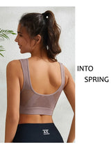 INTIMO SECRETS Women’s Wireless Sports Bra – Breathable Yoga Vest with Removable Pads