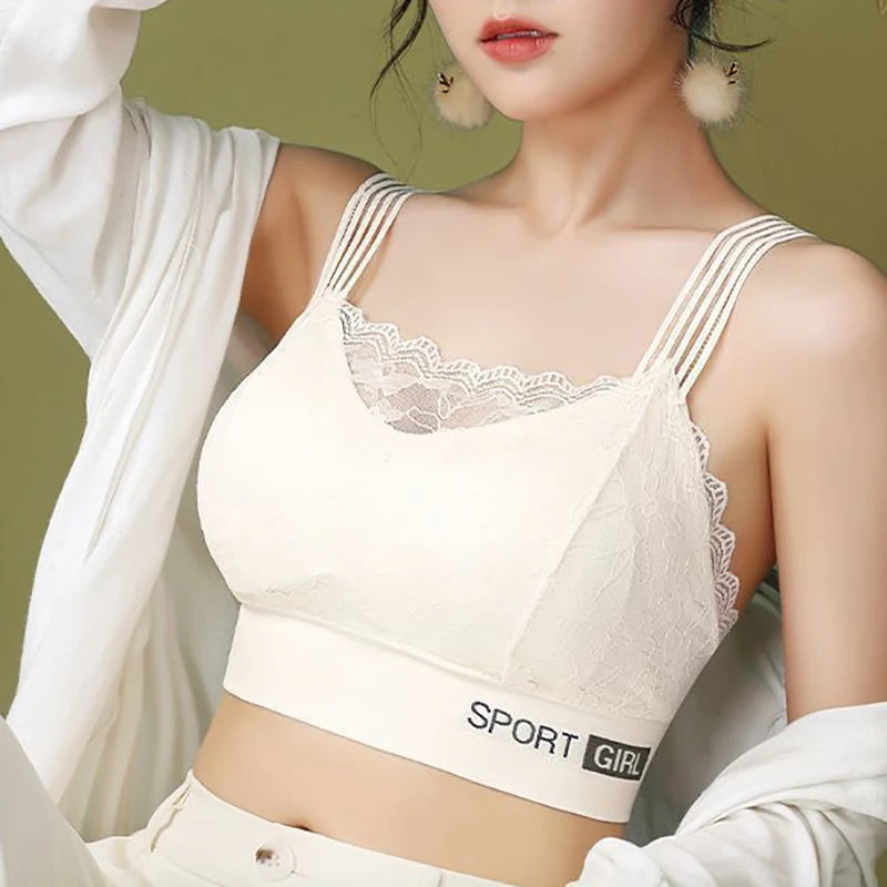 INTIMO SECRETS Women’s Plus-Size Lace Lounge Bra – Quick-Dry, Stretch, Solid Color