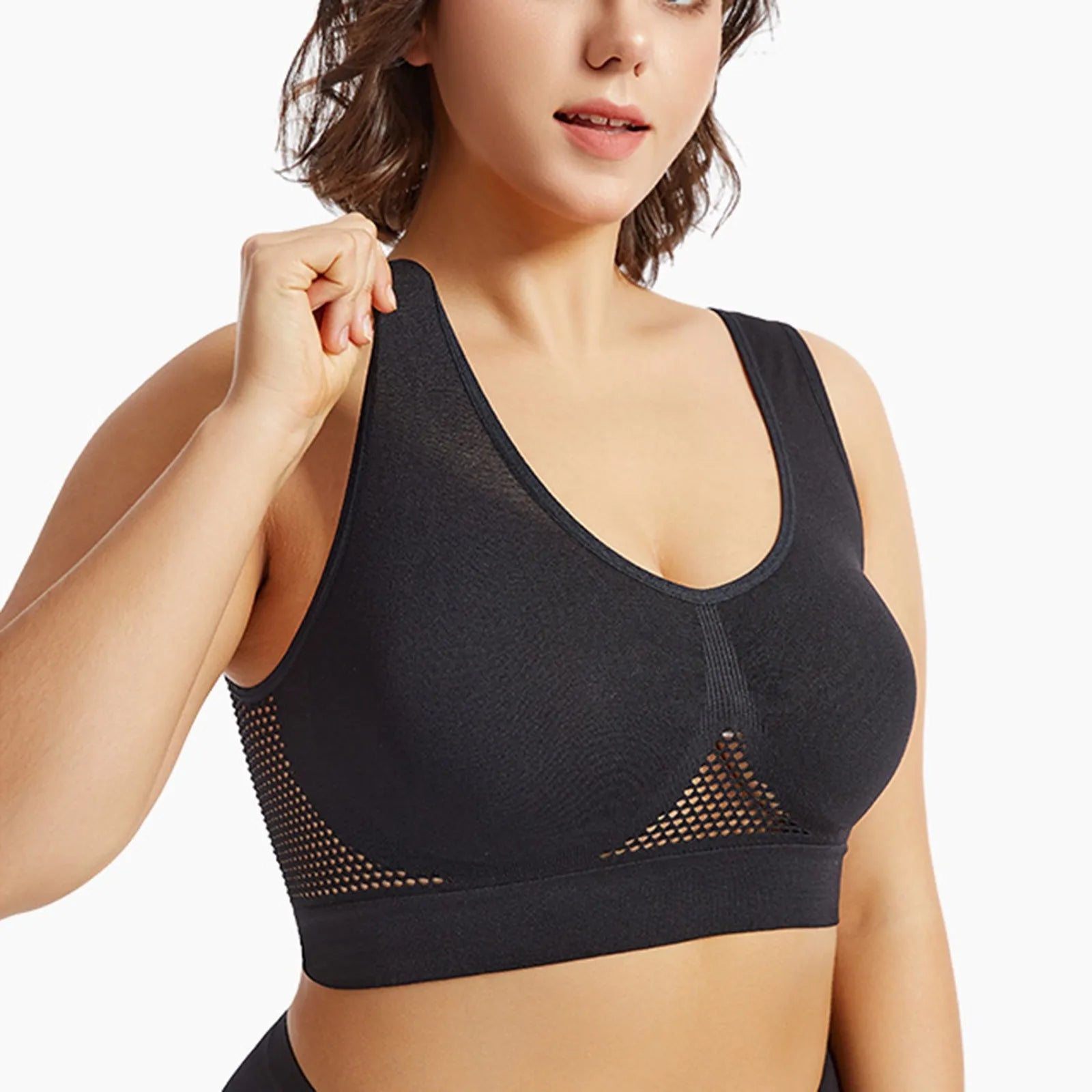 INTIMO SECRETS Wireless Sports Bra – Seamless Push-Up Crop Top