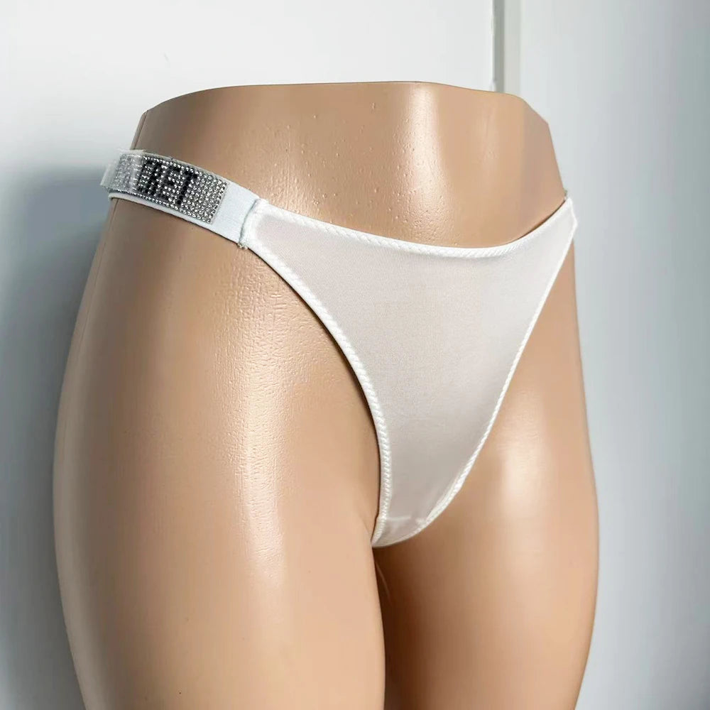 INTIMO SECRETS Rhinestone Thongs – Sexy Low-Waist G-String Underwear for Women