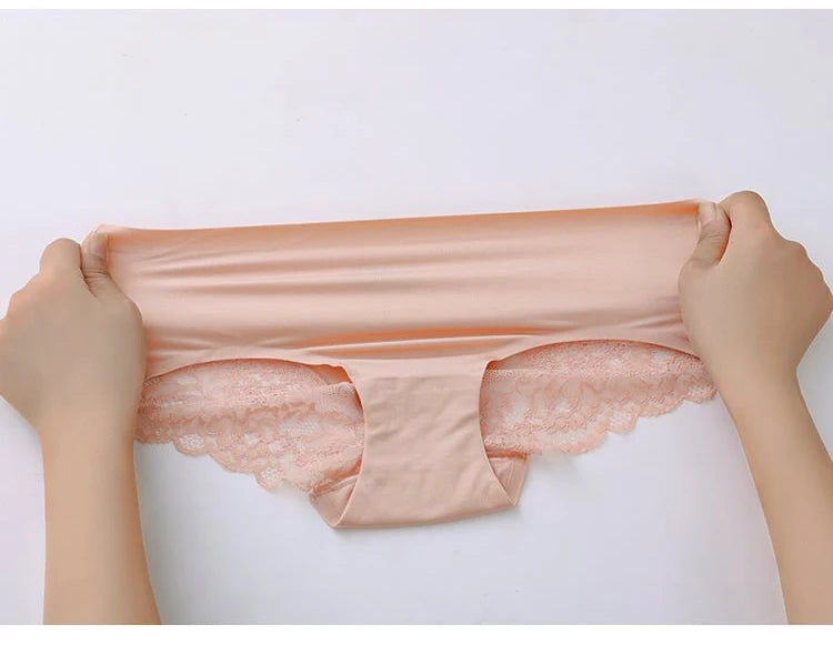 INTIMO SECRETS Lace Silk Panties – Plus Size Women’s Seamless Underwear 4XL