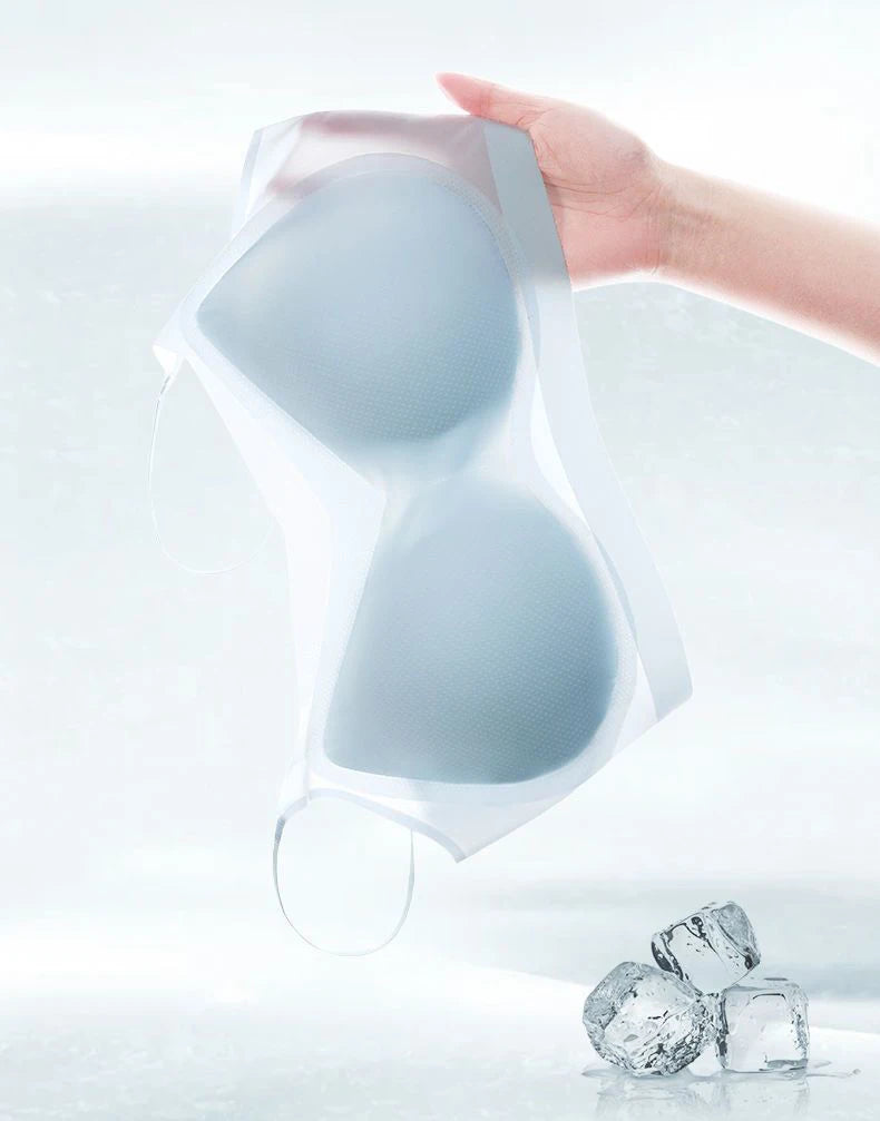 INTIMO SECRETS Ultra Thin Ice Silk Bra – Plus Size Wireless Padded Lingerie