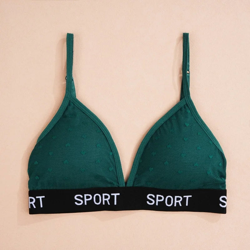 INTIMO SECRETS Dot Lace Push-Up Bralette – Wireless V-Neck Women’s Bra