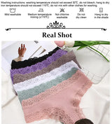 INTIMO SECRETS Women’s Low-Waist Seamless Lace Cotton Panties – Breathable Bikini Underwear