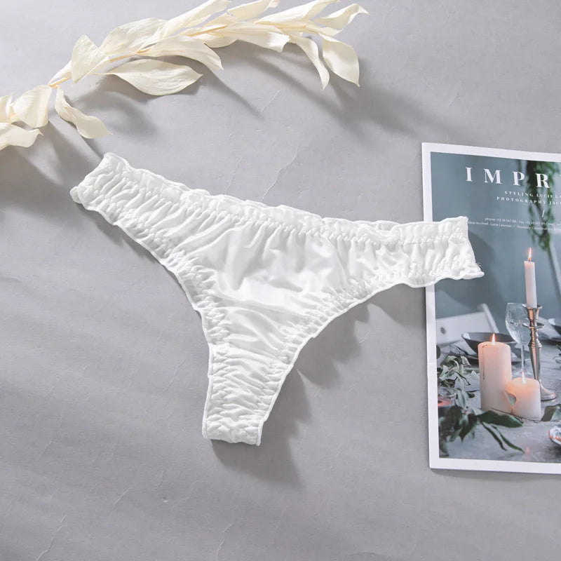 INTIMO SECRETS Women’s Ice Silk G-String – Ultra-Thin Seamless Low-Waist Thong